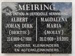 MEIRING Albert Johan Dirk 1899-1986 & Magdalena Maria 1908-2002