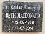MACDONALD Beth 1958-2014