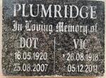 PLUMRIDGE Vic 1918-2011 & Dot 1920-2007