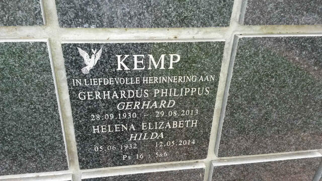 KEMP Gerhardus Philippus 1930-2013 & Helena Elizabeth 1932-2014