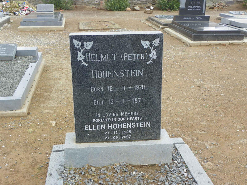 HOHENSTEIN Helmut 1920-1971 & Ellen 1925-2007