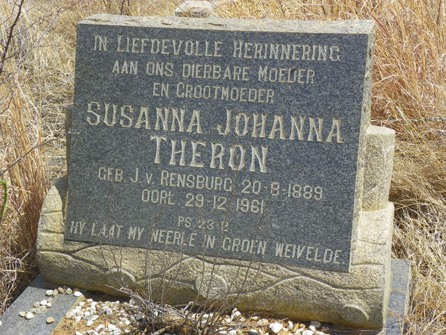 THERON Susanna Johanna nee J. V. RENSBURG 1889-1961