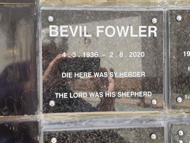 FOWLER Bevil 1936-2020