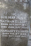 ELLIOTT Nathan 1847-1894 & Margaret 1844-1912 