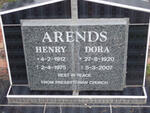ARENDS Henry 1912-1975 & Dora 1920-2007