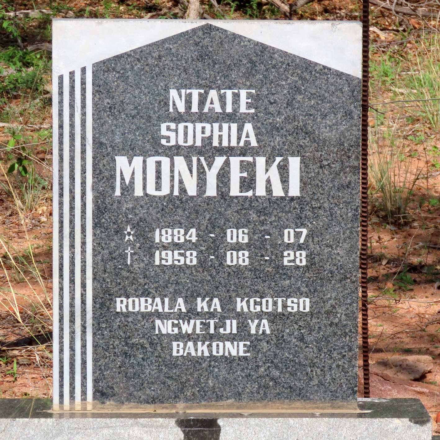 MONYEKI Ntate Sophia 1884-1958