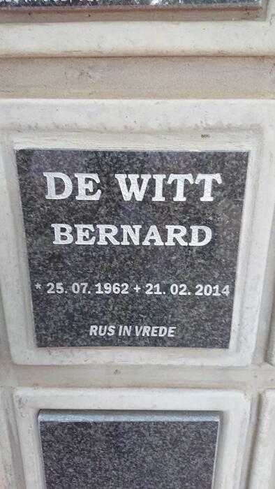 WITT Bernard, de 1962-2014