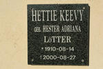 KEEVY Hester Adriana nee LOTTER 1910-2000