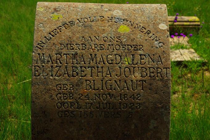JOUBERT Martha Magdalena Elizabetha nee BLIGNAUT 1842-1923