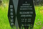 BESTER Elizabeth Johanna 1929-2003