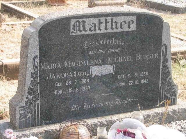 MATHEE Michael Burger 1886-1942 & Maria Magdalena Jakoba OTTO 1888-1957