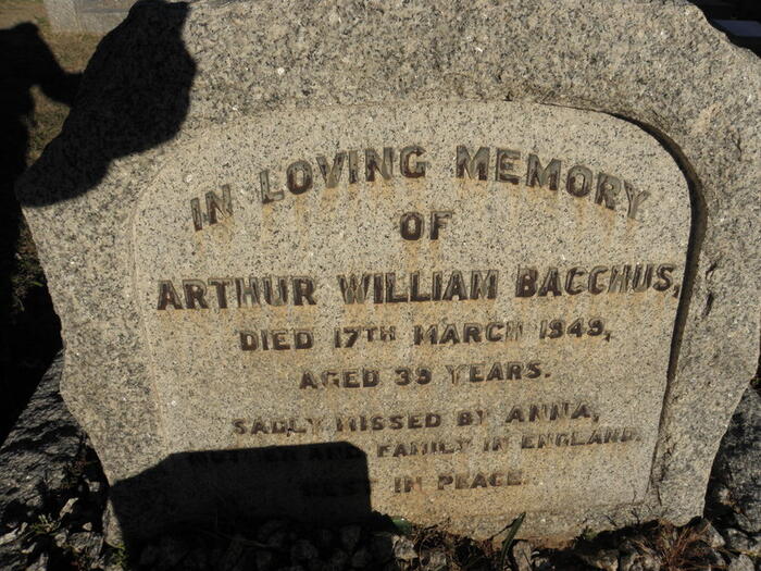 BACCHUS Arthur William -1949