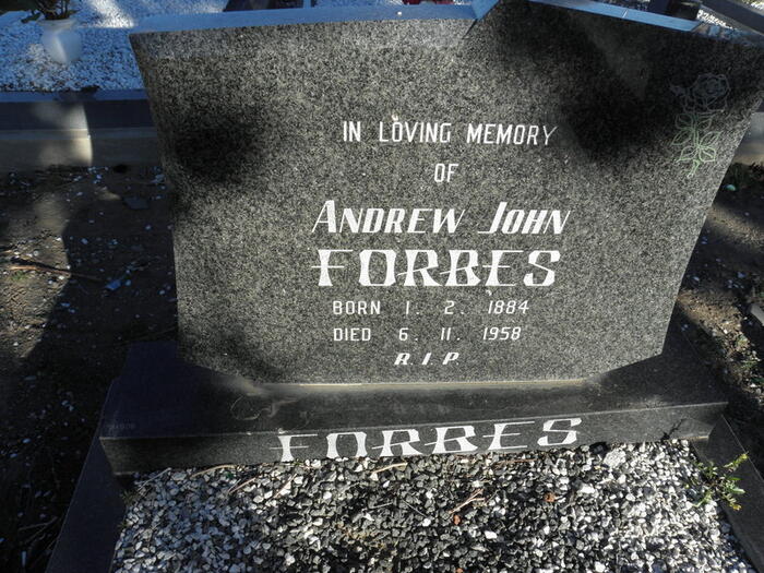 FORBES Andrew John 1884-1958