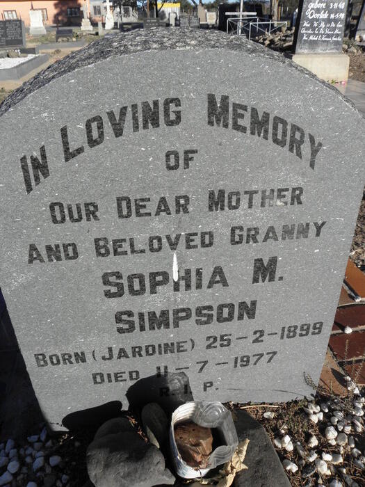 SIMPSON Sophia M. nee JARDINE 1899-1977