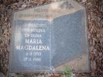 PEACOCK Maria Magdalena 1933-1986