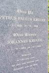 KRUGER Petrus Paulus 1929-1998 :: KRUGER Johannes 1953-1999