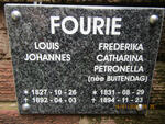 FOURIE Louis Johannes 1827-1892 & Frederika Catharina Petronella BUITENDAG 1831-1894