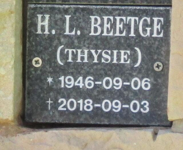 BEETGE H.L. 1946-2018