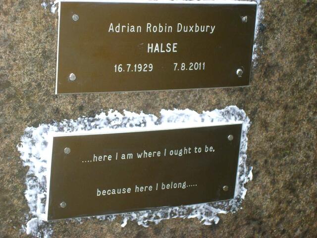 HALSE Adrian Robin Duxbury 1929-2011