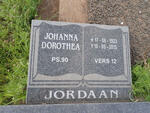 JORDAAN Johanna Dorothea 1923-2013
