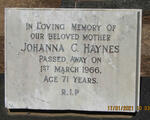HAYNES Johanna C. -1966