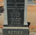 RETIEF Johannes Jacobus 1872-1951  & Rosa Heugh WILLIAMS 1879-1960