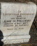 VILLIERS Abie, de 1927-1932