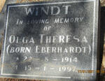 WINDT Olga Theresa nee EBERHARDT 1914-1997