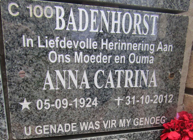 BADENHORST Anna Catrina 1924-2012