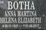BOTHA Anna Martina Helena Elizabeth 1921-2017