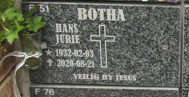 BOTHA Hans Jurie 1932-2020