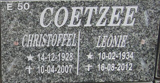 COETZEE Christoffel 1928-2007 & Leonie 1934-2012