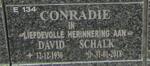 CONRADIE David Schalk 1930-2018