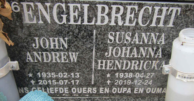 ENGELBRECHT John Andrew 1935-2015 & Susanna Johanna Hendricka 1938-2019