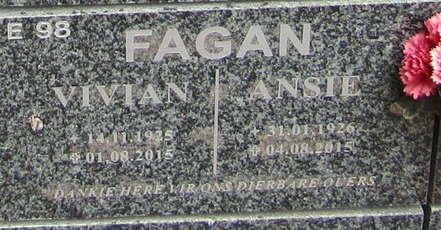 FAGAN Vivian 1925-2015 & Ansie 1926-2015