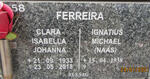 FERREIRA Ignatius Michael 1938- & Clara Isabella Johanna 1933-2018