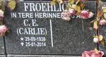 FROEHLICH C.E. 1938-2014