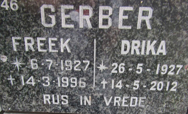 GERBER Freek 1927-1996 & Drika 1927-2012