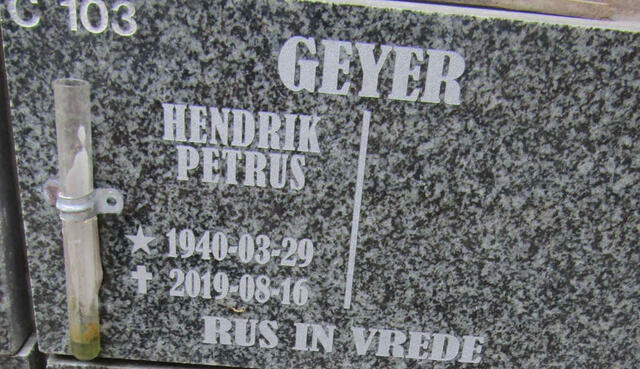 GEYER Hendrik Petrus 1940-2019