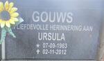GOUWS Ursula 1963-2012