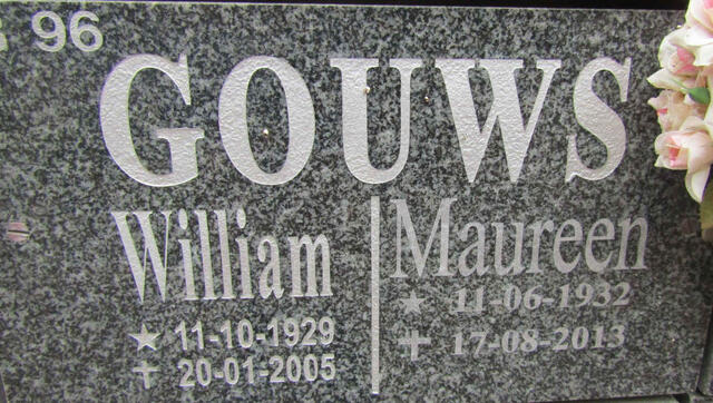 GOUWS William 1929-2005 & Maureen 1932-2013