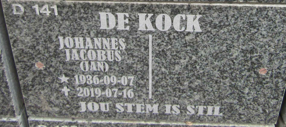 KOCK Johannes Jacobus, de 1936-2019