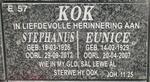 KOK Stephanus 1926-2012 & Eunice 1929-2007