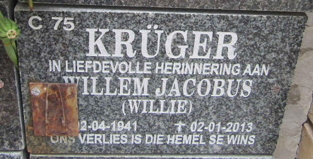 KRUGER Willem Jacobus 1941-2013
