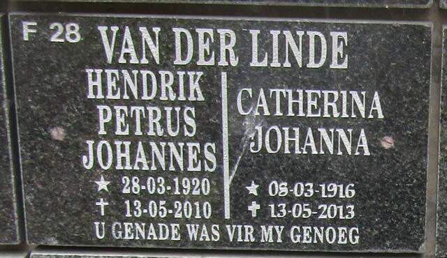 LINDE Hendrik Petrus Johannes, van der 1920-2010 & Catherina Johanna 1916-2013