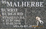 MALHERBE Burrie Burgerd Wynand van Dyk 1942-2019