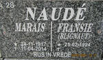 NAUDE Marais 1917-2014 & Fransie BLIGNAUT 1924-