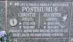 POSTHUMUS Christie 1939-2001 & Jeanette 1946-2012