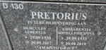 PRETORIUS Hercules Albertus 1930-2017 & Emmarentia Sophia Philipina 1933-2019