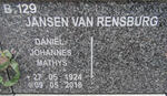 RENSBURG Daniel Johannes Mathys, Jansen van 1924-2018